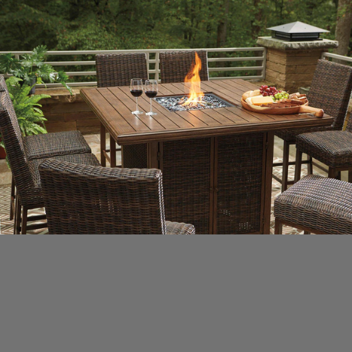 Paradise Trail Outdoor Counter Height Dining Table with 4 Barstools