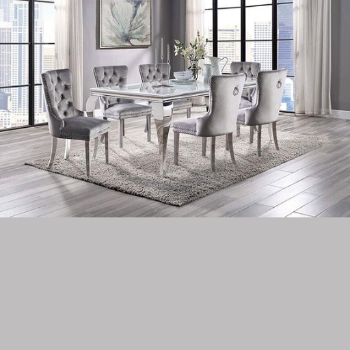 NEUVEVILLE Dining Table, White, 79"L X 39"W X 3"H, 184.5lb